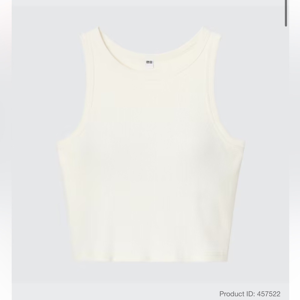 Uniqlo Ribbed Cropped Sleeveless Bra Top (3 tanks)